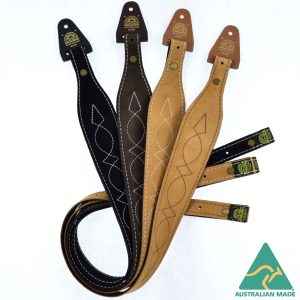 60mm Tapered Suede Gun Sling with Western Stitch Pattern
